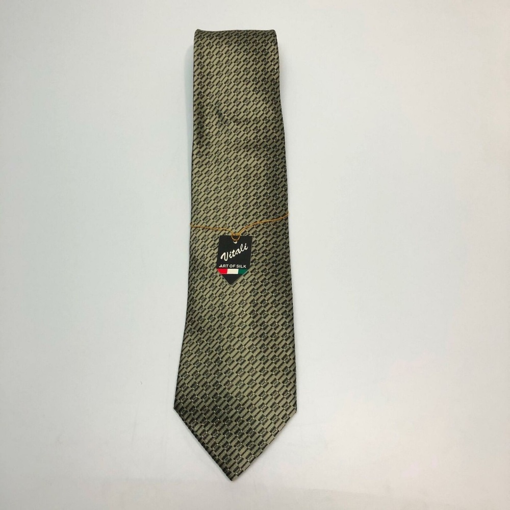 Vitali Men's Gold Geometric Pattern Necktie